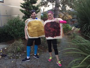 halloween 5k, running costume, peanut butter and jelly costume